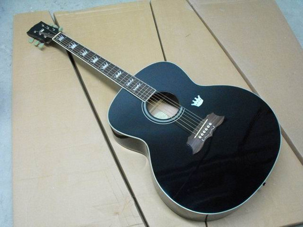 Free Shipping Gibsonsj 200 Acoustic Guitar Made Of Solid Maple Fir Top rosewood side and back in black 120217