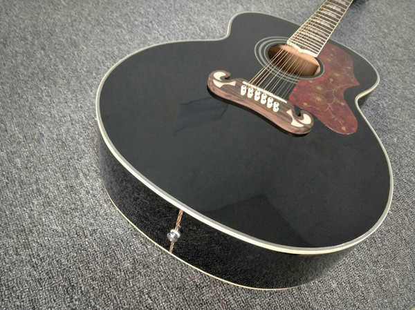 Limit SALE 43 inch 12 strings guitar black solid Acoustic guitar 21 frets solid spruce top side acoustic guitar * custom made all guitar*