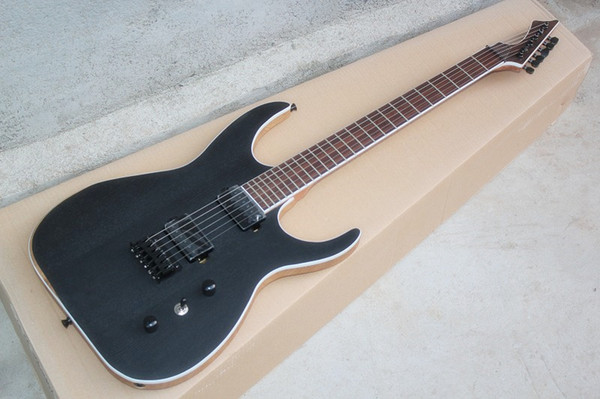 Six - string 24 - pin fixed bridge matte black electric guitar can be customized and modified as required