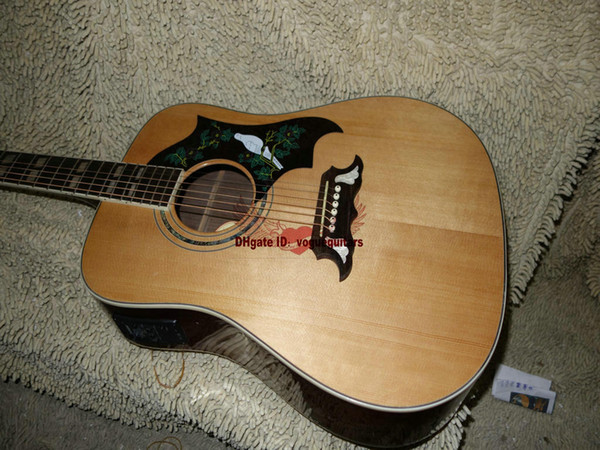 new Custom guitars Natural Acoustic Electric Guitar With fsm free shipping IN Stock