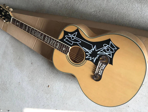 Factory outlet guitar SJ200 ELVIS presley acoustic guitar natural wood jumbo Acoustic guitar natural tiger maple neck body