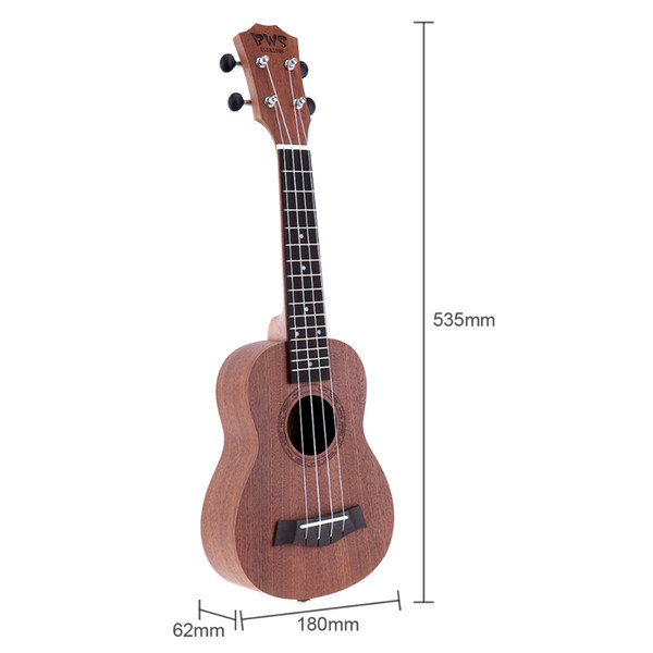 21 Inch Soprano Ukulele Uke Sapele 15 Fret Four Strings Brown Musical Instrument