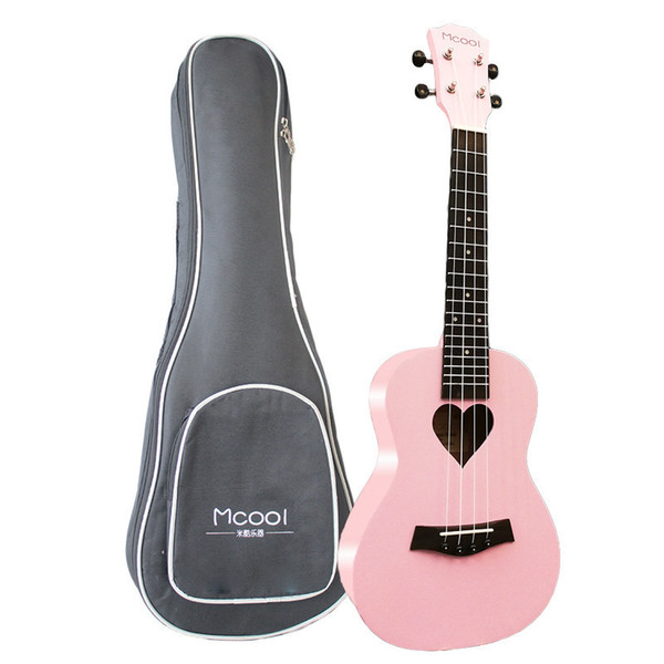 Crazy2019 Cross Border Mcool23 Inch Pink Colour Heart Shaped In Beginner Adult Woman Small Guitar Vuk Lily