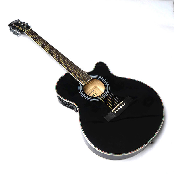 Guitar Acoustic Electric Steel-String Balladry Folk Pop Thin Body Flattop 40 Inch Guitarra 6 String Black Light Cutaway Electro free shippin