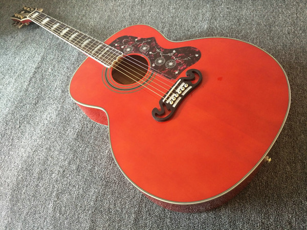 43 inch acoustic guitar red colour maple back top side China acoustic guitars