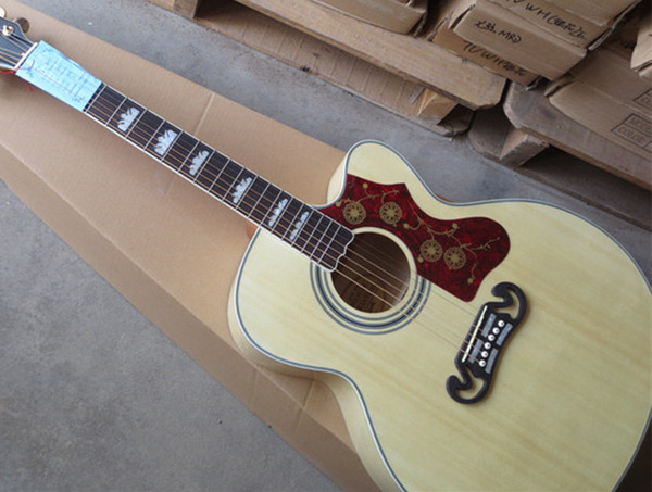 Hot Quality AAA Custom Shop Natural Acoustic Electric Guitar Spurce Top Maple Back & Side, Single Cutaway, 101 301 Fishman Presys Pickups