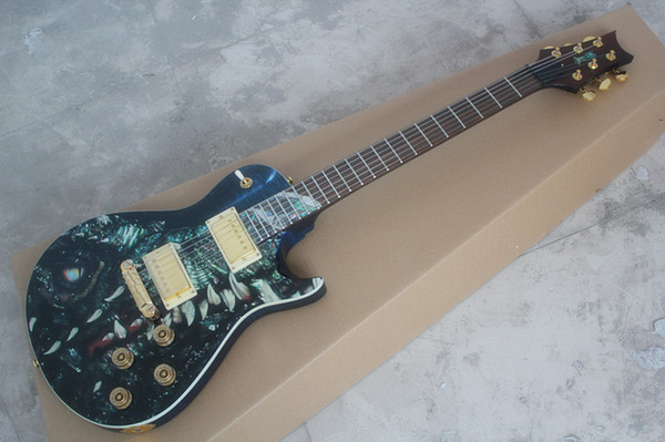 The custom cloud grain transparent black Prophecy Plus electric guitar body active line