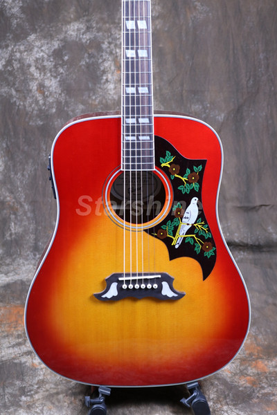 Starshine 6 Strings Acoustic Guitar ZZ-DV16 Fishman 101 EQ , Solid Top, Bone Nut&Saddles Solid Spruce