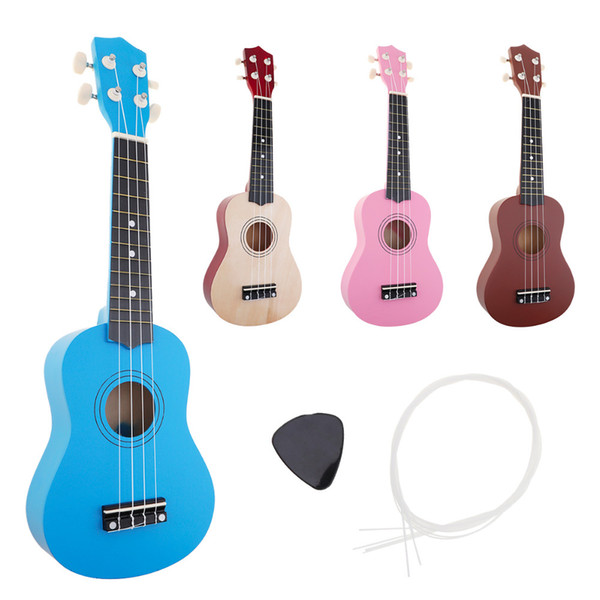 21 inch Ukulele Beginner Hawaii 4 String Guitar Ukelele for Children Kids Girls Christmas Gifts + Nylon Strings + Pick