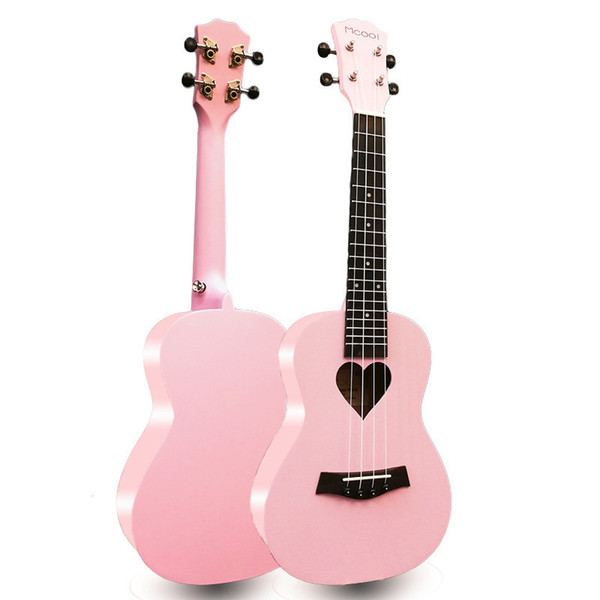 Crazy2019 Mcool 23 Inch Pink Colour Heart Shaped In Beginner Adult Woman Small Guitar Vuk Lily