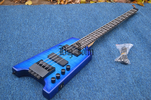 free shipping new Big John 4 strings Headless electric bass guitar in blue with basswood body BJF-122