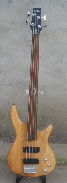 free shipping wholesale and retail new Big John natural color fretless electric bass guitar F-330