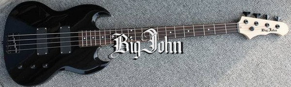 free shipping new Big John electric bass guitar in black with mahogany body made in China LL29