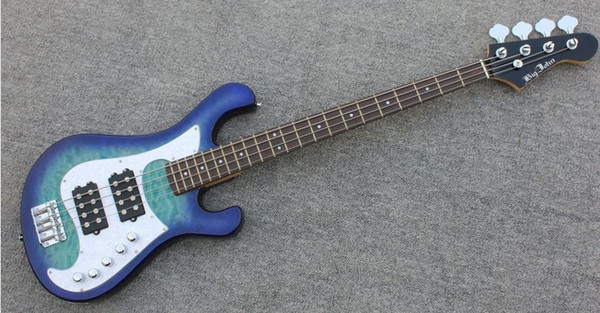 new Big John 4 strings stickers electric bass guitar in blue with basswood body LL-32 free shipping