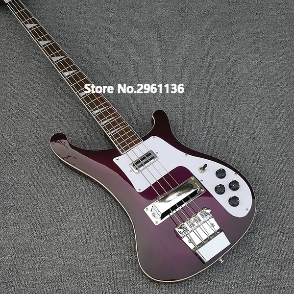 Custom RIC 4 Strings Purple Violet 4003 Electric Bass Guitar Chorme Hardware Triangle MOP Fingerboard Inlay Awesome China Guitars