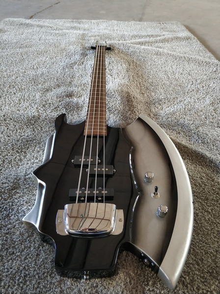 Axe four-string electric bass, shaped electric bass, black accessories, DIY, factory direct sales,spot