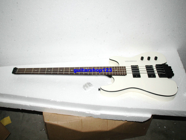 Free Shipping white 4 strings NO Head Electric Bass headless Wholesale guitars