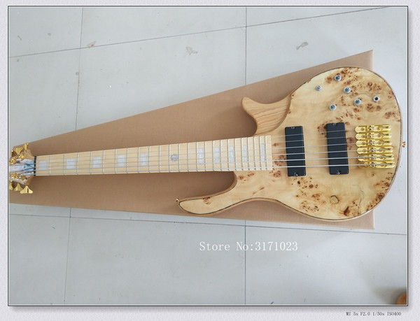 Bass Guitars customize 6 strings Electric bass Natural one piece body OEM From China