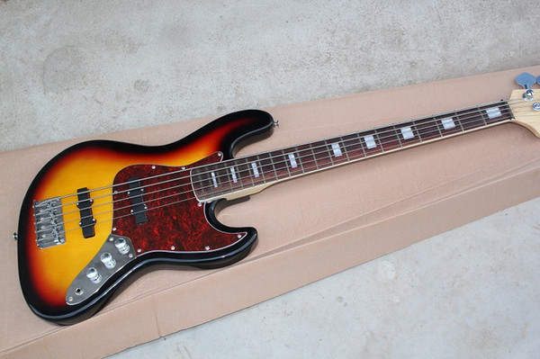 Sell like hot cakes 5 string bass guitar,The black edge of the orange body ,ex-factory price sale, free shipping!