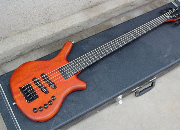 2018 Orange 5-String Electric Bass Guitar with Ebony Fingerboard,Black Hardwares,Good Quality