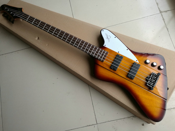 2016 New 4 Strings Bass mahogany Body one-piece set neck bass Electric Bass Guitar Vintage Sunburst Free Shipping