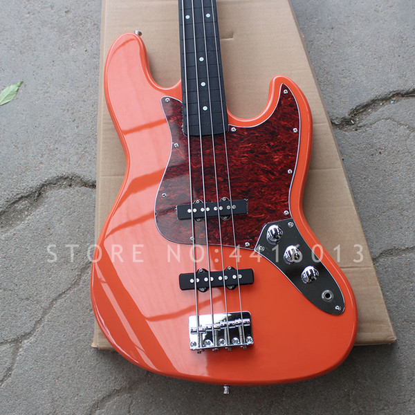 New Top quality factory custom red color 4 strings electric JAZZ bass with ebony fingerboard musical instument shop