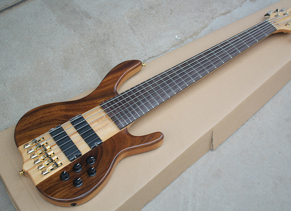 2018 Factory Custom 6 Strings Electric Bass Guitar with Neck-through Body,Rosewood Fingerboard,no Frets Inlay,Good Quality