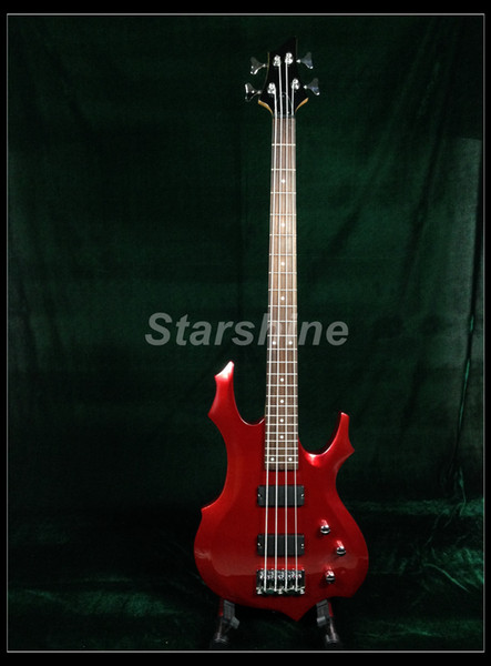 Starshine Electric Bass Guitar YL-EP10 Metal Red ESPS Style Fixed Bridge