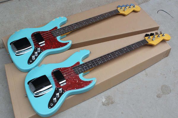 Aged relic jazz bass light blue colour 4 strings electric guitar bass