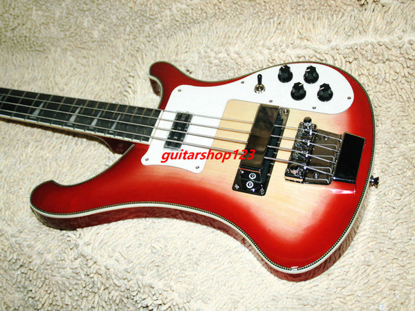 Custom 4 Strings 4003 Electric Bass Guitar Cherry burst Custom binding High quality Free Shipping