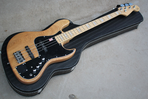 Custom 4 Strings Ash Body Precision Marcus Miller Signature Natural Jazz Electric Bass Guitar Maple Neck Black Pickguard