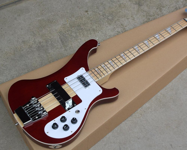 2018 4-String Electric 4001 Bass Guitar with Neck-Thru Body,Maple Fingerboard,Chrome Hardwares,2 Pikcups,Good Quality