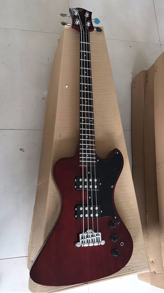 Free Shipping!Wholesale K.N Electric Bass Guitar 4 String Bass Mahogany body/Neck In Wine Red 170909