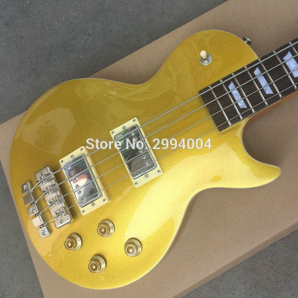 High quality LP 4 golden string electric bass, provide the EMS delivery, factory wholesale, Can be customized