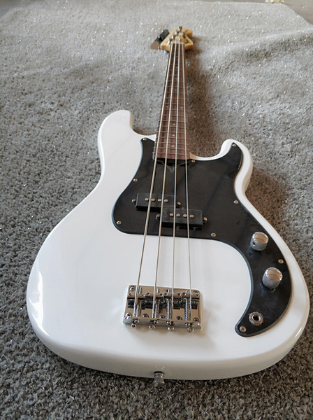 New top factory custom P bass 4 string electric bass white body with rosewood fingerboard