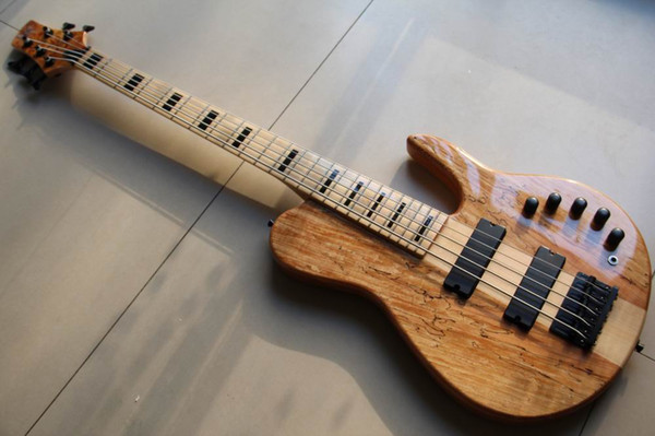 New Arrival 5 String Solid Ash Electric Bass Guitar One Through Neck Top Quality In Natural 121222