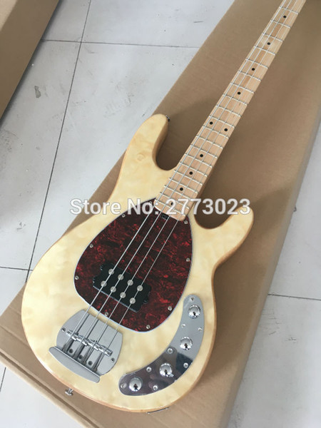 High quality music 4 string electric bass wood color EMS free shipping. Custom signature