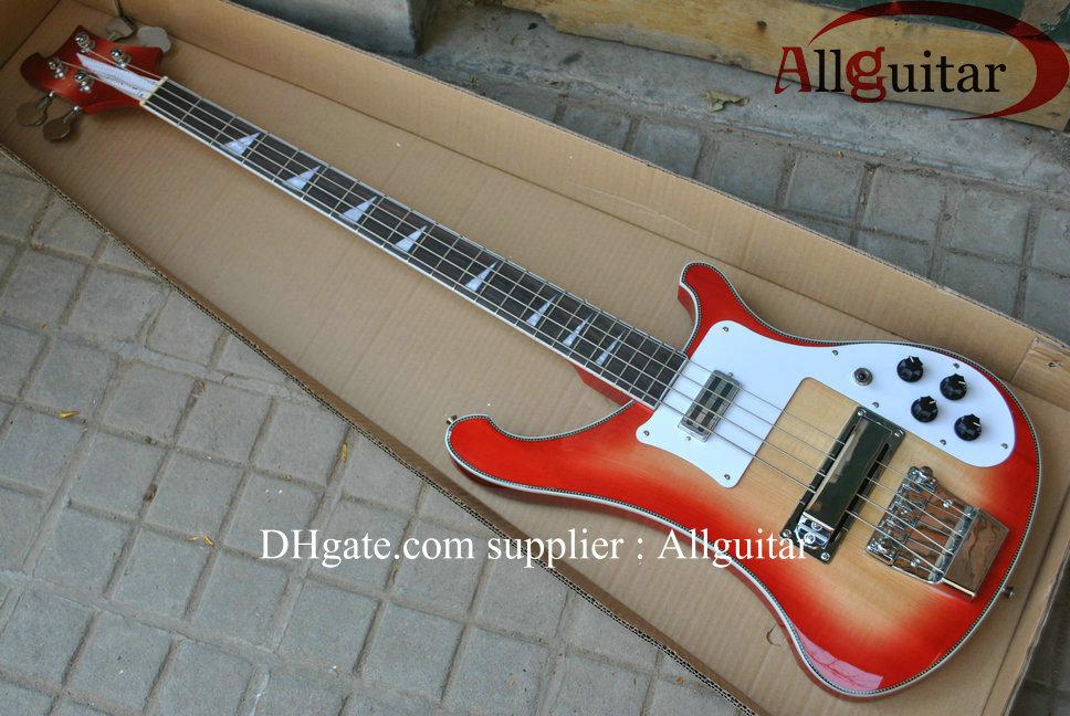 Deluxe 4 Strings Bass 4003 flowers binding Body sunburst color China Electric Bass Guitar