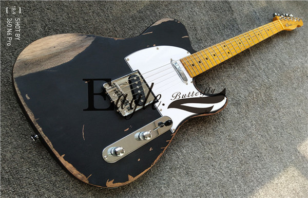 Eagle. Butterfly, Electric Guitar Bass Custom Shop Metal Rock Black TL Guitar Stage Effect Cool Old Handle Electric Guitar Spot Sale