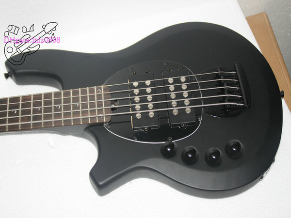 New Left Hand 5 Strings Bass Black Custom Electric Bass Guitar OEM free shipping