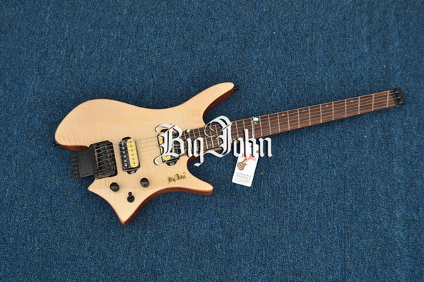 free shipping new Big John headless electric guitar in natural with rosewood fingerboard made in China F-3378 3379