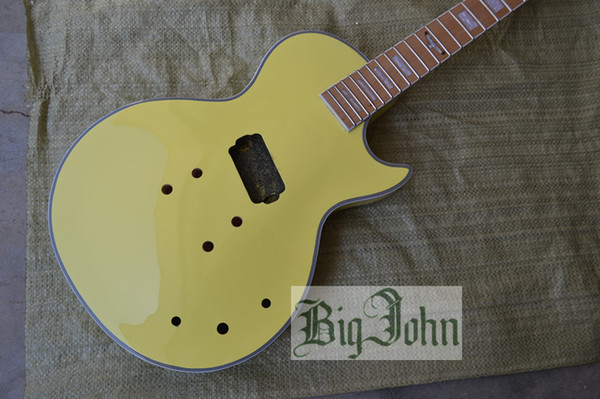 free shipping new Big John electric guitar in yellow with mahogany body without hardware F-3303