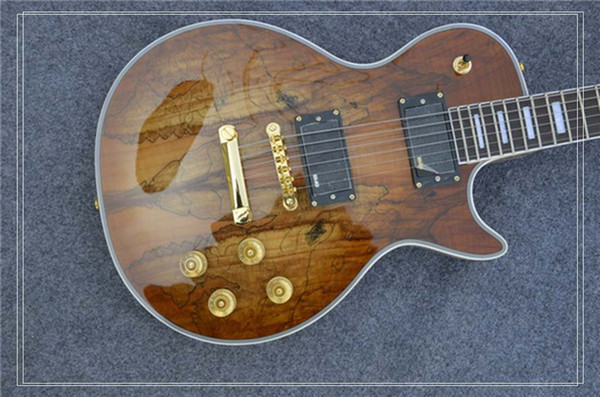 New Arriva, High Quality OEM Custom Electric Guitar with Spalted Maple Top, Antique Natural,Binding,free shipping