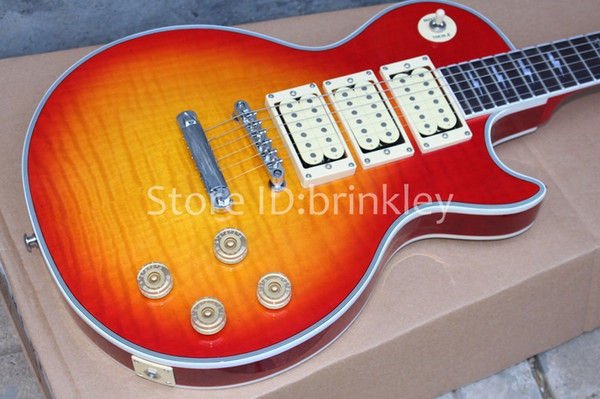 Brinkley shop custom highest quality Ace frehley signature 3 pickups Electric Guitar,Cherry red guitar,free shipping