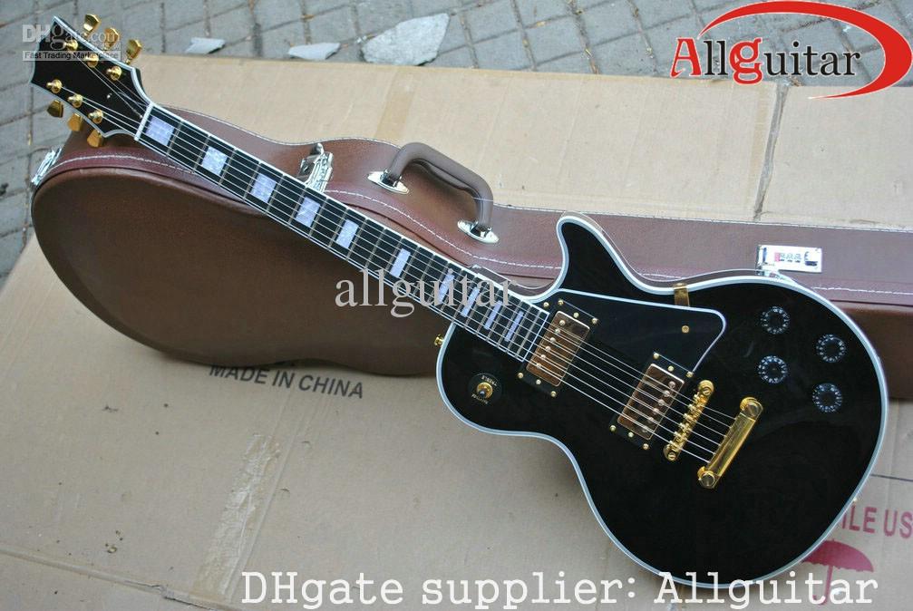 black custom shop 1958 ebony fingerboard electric guitar gold hardware Chinese China guitar