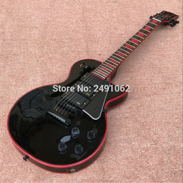 2018 New Electric Guitar Black Guitar Custom Red Edge, 3 Pickups, Black Hardware Custom shop Free Shipping