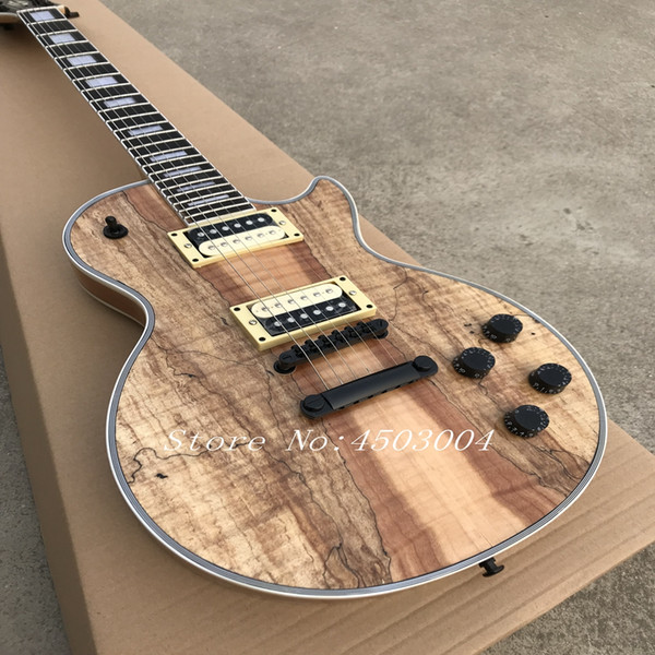 2019 New Arriva, High Quality OEM Custom Electric Guitar with Spalted Maple Top, Antique Natural,Binding,free shipping