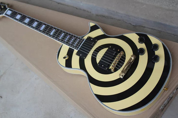 Free shipping Zakk Wylde Model Electric Guitar in Yellow and black color