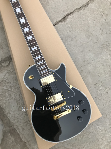 black custom shop 1958 ebony fingerboard electric guitar gold hardware Chinese China guitar