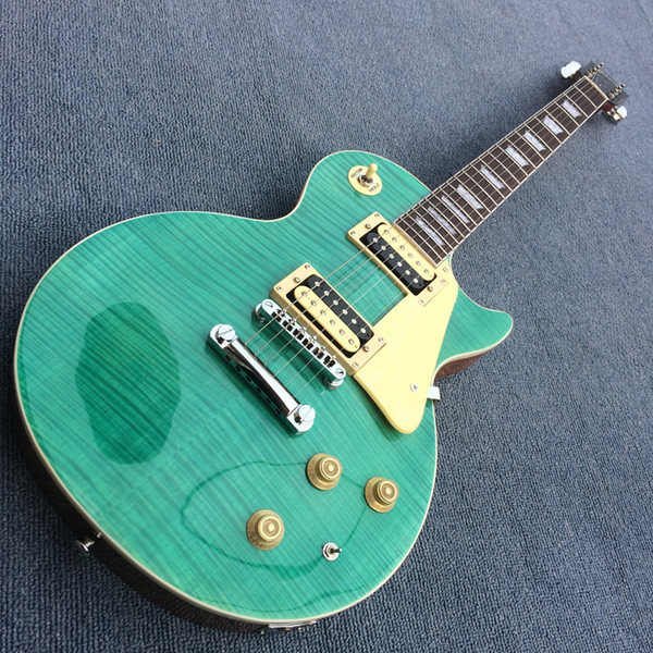 Custom shop Guitar 1959 R9 Mahogany body Green burst Tiger Flame Body China Guitar